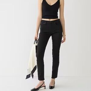 J crew 9” mid rise vintage straight jeans tall stay black wash